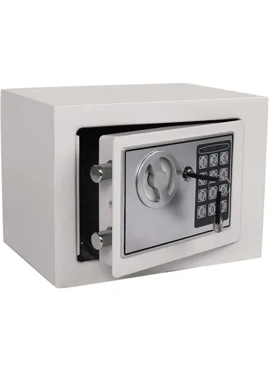 3Kg (H17 x W23 x D17)cm Mini Digital Electronic Keypad Lock Built-In 2 locking Bolts Safe Box T-17E - Grey