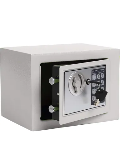 3Kg (H17 x W23 x D17)cm Mini Digital Electronic Keypad Lock Built-In 2 locking Bolts Safe Box T-17E - Grey