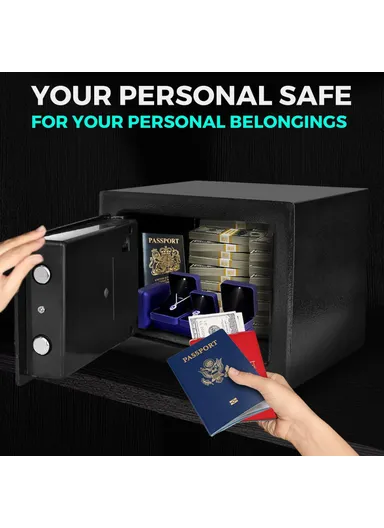 3Kg (H17 x W23 x D17)cm Mini Digital Electronic Keypad Lock Built-In 2 locking Bolts Safe Box T-17E - Grey