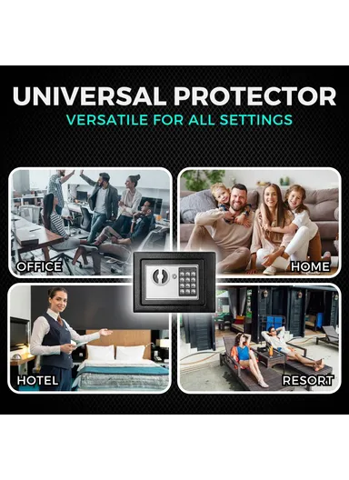 3Kg (H17 x W23 x D17)cm Mini Digital Electronic Keypad Lock Built-In 2 locking Bolts Safe Box T-17E - Grey