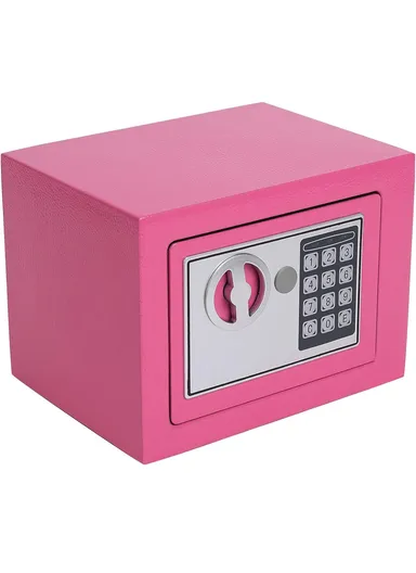 3Kg Mini Digital Electronic Keypad Lock Built-In 2 locking Bolts Safe Box T-17E (W23 x D17 x H17)cm - Pink