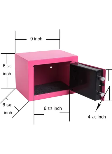 3Kg Mini Digital Electronic Keypad Lock Built-In 2 locking Bolts Safe Box T-17E (W23 x D17 x H17)cm - Pink