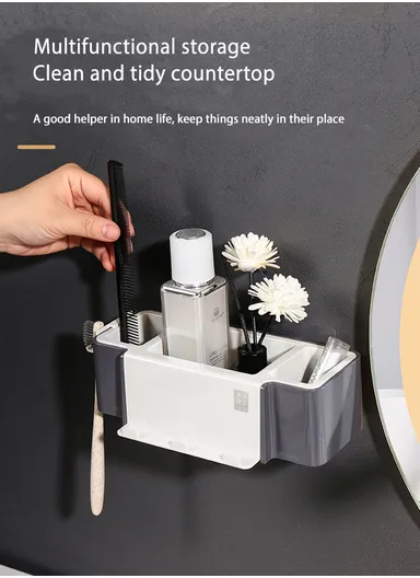 European Wall-Mounted Storage Rack for Bathroom (W22 x D7 x H12)cm