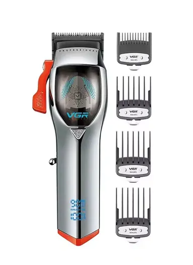 9000RPM Rechargeable Magnetic Motor Hair Clipper, Cordless Professional Hair Cut Machine Clipper with LED Display &amp; Accessories V-647