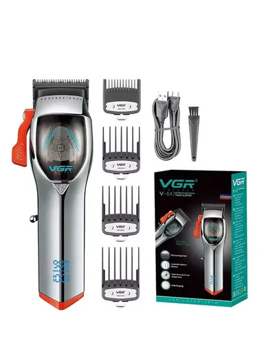 9000RPM Rechargeable Magnetic Motor Hair Clipper, Cordless Professional Hair Cut Machine Clipper with LED Display &amp; Accessories V-647