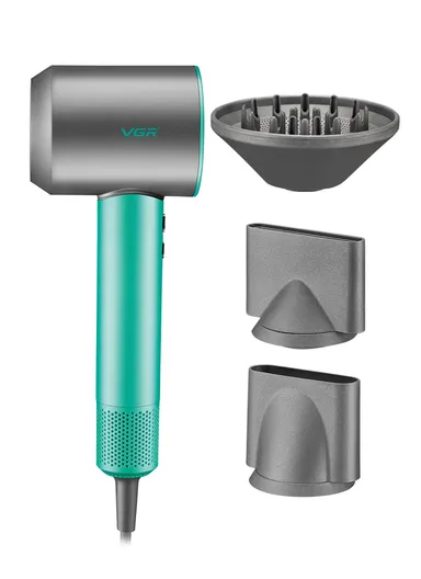 1400W Professional Hair Dryer with 11000 RPM BLDC Motor, Ionic Function &amp; 2.5m Cord V-440 - Turquoise