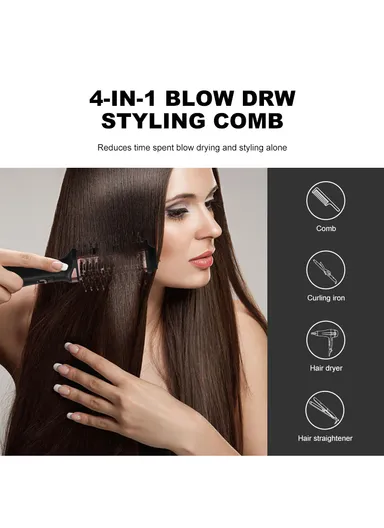 800-1000W Professional Hot Air Brush Straightener Electric Hair Dryer &amp; Styler with 3 Heat Temperatures Settings P-262