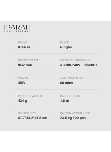 Hair Styling Automatic Curling Brush Salon Hair Curler 45W 32mm P-280