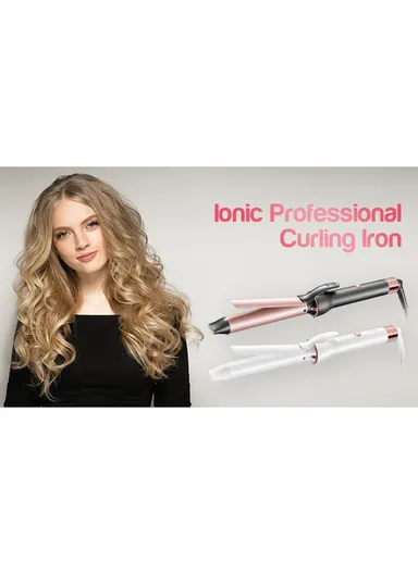 45W 25mm Ionic Professional Curling Iron 220°C Max Temperature Anti-Scalding Design With 2 Hairpins &amp; Storage Bag P-201B