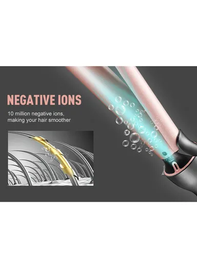 45W 25mm Ionic Professional Curling Iron 220°C Max Temperature Anti-Scalding Design With 2 Hairpins &amp; Storage Bag P-201B