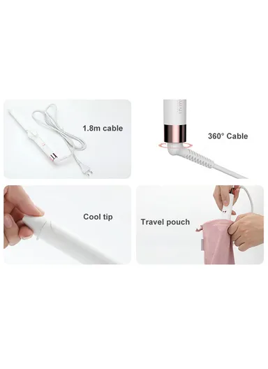 45W 25mm Ionic Professional Curling Iron 220°C Max Temperature Anti-Scalding Design With 2 Hairpins &amp; Storage Bag P-201B