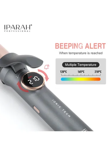 70W 28mm Professional Hair Curling Iron Barrel Styler With Tourmaline Luxury Coating, LED Display, Rotating Switch P-205