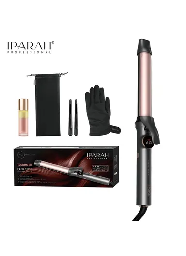 70W 28mm Professional Hair Curling Iron Barrel Styler With Tourmaline Luxury Coating, LED Display, Rotating Switch P-205