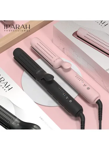 36W 2-IN-1 3D Floating Curling Wand &amp; Titanium Hair Straightener With 2 Hairpins, Glove, Storage Bag &amp; Hair Care Essential Oil P-118B