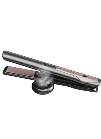 2-IN-1 Cordless Rechargeable Luxury Hair Straightener Flat Iron &amp; Essential Oil Brush Comb Set P-182