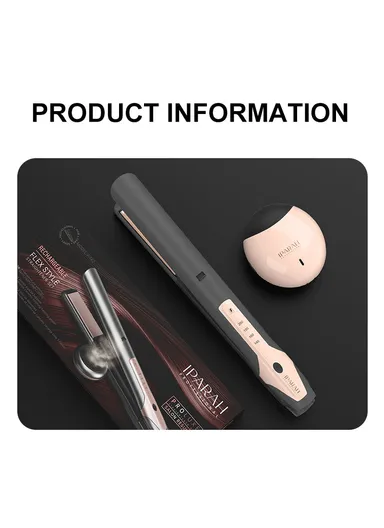 2-IN-1 Cordless Rechargeable Luxury Hair Straightener Flat Iron &amp; Essential Oil Brush Comb Set P-182