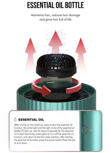 1500-1600W Salon Hair Care Negative Essential Oil Professional Household Hair Dryer P-300 - Rose Gold