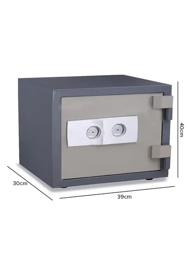 47Kg (W45 x D40 x H30)cm Fireproof Heavy Duty Steel Construction Key Lock Locking System Built In 4 Steel Locking Bolts Safe Box K3-320