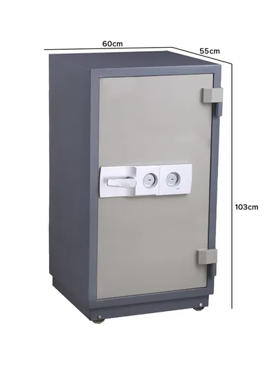 142Kg (W60 x D55 x H103)cm Fireproof Heavy Duty Steel Construction Key Lock Locking System Built In 6 Steel Locking Bolts Safe Box K3-1020