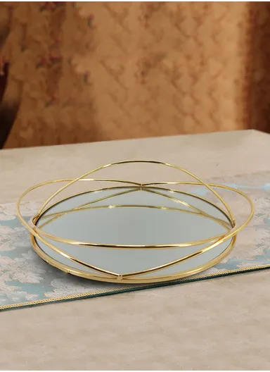 Elegant Decorative Mirror Tray, Ideal For Displaying Jewelry &amp; Perfumes (D25 x H6)cm