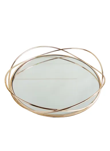 Elegant Decorative Mirror Tray, Ideal For Displaying Jewelry &amp; Perfumes (D25 x H6)cm