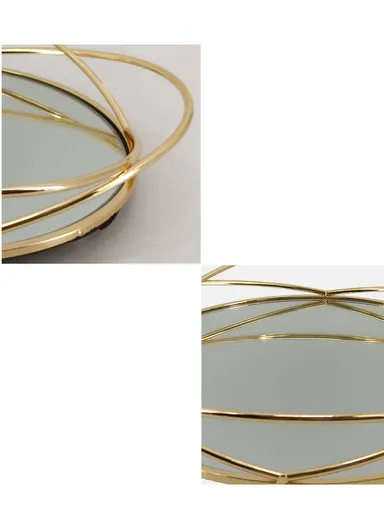 Elegant Decorative Mirror Tray, Ideal For Displaying Jewelry &amp; Perfumes (D25 x H6)cm