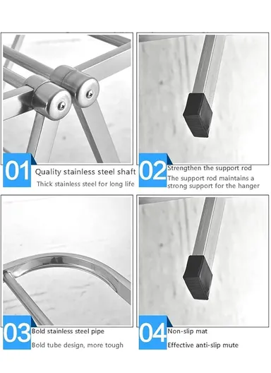 2-Layer Aluminum Foldable Clothes Drying Rack for Indoor &amp; Outdoor F-122 (L160 x W55 x H111)cm