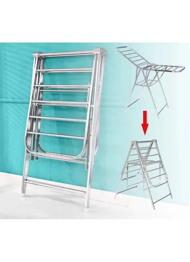 2-Layer Aluminum Foldable Clothes Drying Rack for Indoor &amp; Outdoor F-122 (L160 x W55 x H111)cm