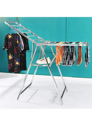 2-Layer Aluminum Foldable Clothes Drying Rack for Indoor &amp; Outdoor F-122 (L160 x W55 x H111)cm