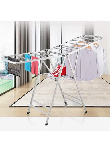 2-Layer Aluminum Foldable Clothes Drying Rack for Indoor &amp; Outdoor F-122 (L160 x W55 x H111)cm