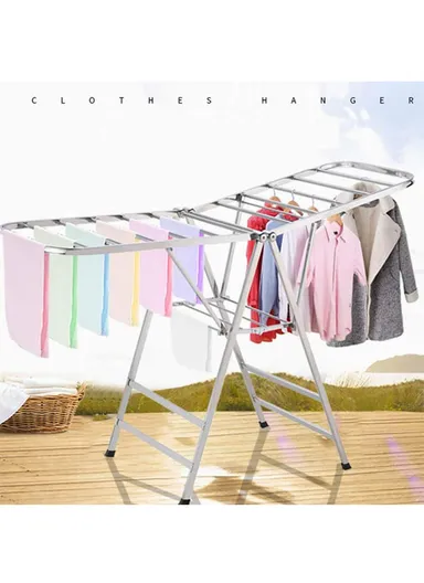 2-Layer Aluminum Foldable Clothes Drying Rack for Indoor &amp; Outdoor F-122 (L160 x W55 x H111)cm