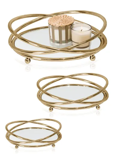3pcs Elegant Decorative Mirror Tray, Ideal for Displaying Jewelry &amp; Perfumes