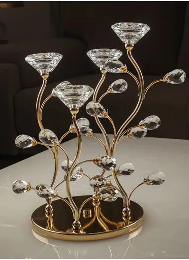 4-Head Candle Holder Decoration Candlestick for Living Room, Candelabra, Wedding Dinner, Ornaments, Decoration Candlestick (D20 x H30)cm