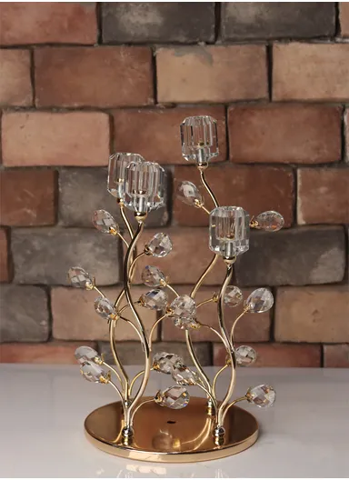 Five-Head Simple European Style Candle Holder For Home, Decoration &amp; Coffee Shops JX-348B - Gold