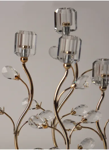Five-Head Simple European Style Candle Holder For Home, Decoration &amp; Coffee Shops JX-348B - Gold