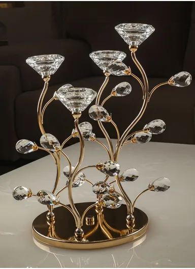 4-Head Candle Holder Decoration Candlestick for Living Room, Candelabra, Wedding Dinner, Ornaments, Decoration Candlestick (D20 x H35)cm