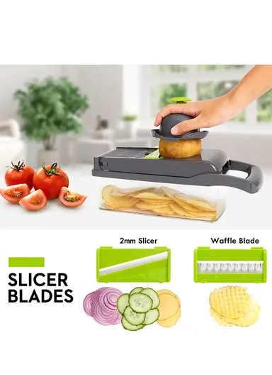 14-In-1 Multifunction Vegetable &amp; Fruit Cutter With Garlic Peeler