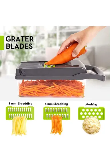 14-In-1 Multifunction Vegetable &amp; Fruit Cutter With Garlic Peeler