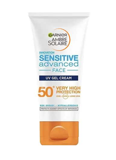 50ml Ambre Solaire Sensitive Advanced Face SPF 50+ UV Gel Cream 