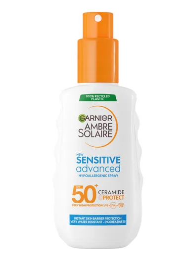150ml Ambre Solaire Sensitive Advanced SPF 50+ Ceramide Protect Sunscreen Spray For Adults
