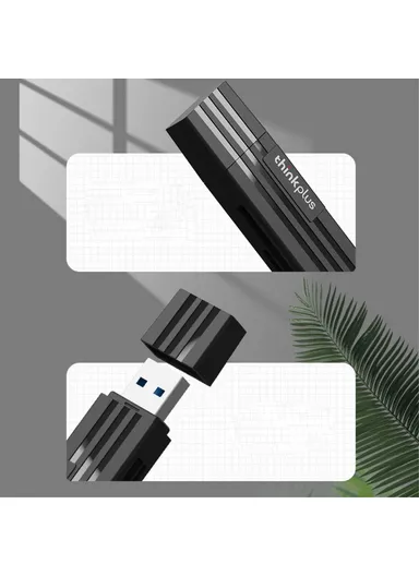 2-In-1 Thinkplus Design USB 3.0+Type C Portable Card Reader for SD TF MicroSD Compatible with Computer / Laptop PC / Smart Phone / Tablet TC101