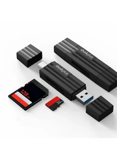 2-In-1 Thinkplus Design USB 3.0+Type C Portable Card Reader for SD TF MicroSD Compatible with Computer / Laptop PC / Smart Phone / Tablet TC101