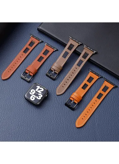 For Apple Watch Series 9 8 7 41mm / 6 5 4 SE (2022) SE (2023) SE 40mm / 3 2 1 38mm Band Genuine Cow Leather Strap - White