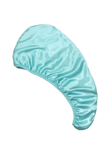 Satin + Coral Fleece Double Layer Quick Dry Hair Cap Water Absorbent Bath Hair Drying Towel - Green