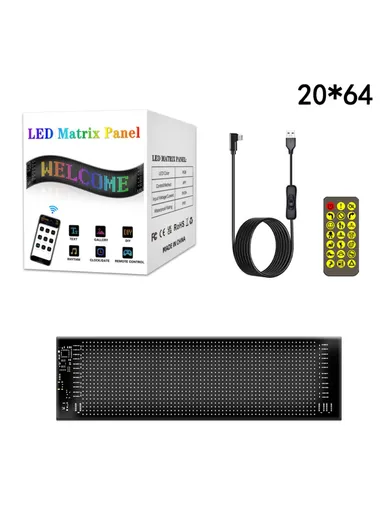 (W34.8 x D10.2)cm Waterproof Flexible LED Matrix Panel Bluetooth APP Control Car Sign RP1035 