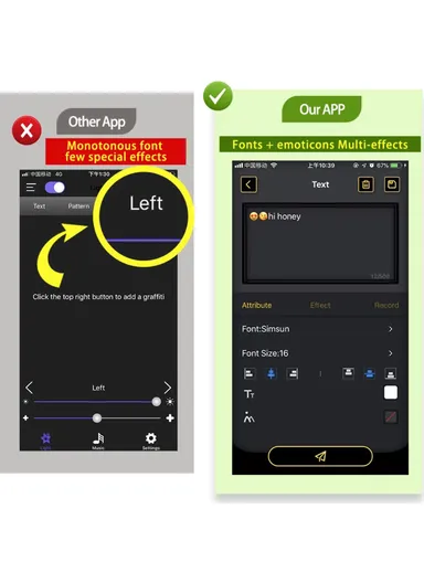Car LED Sign App Programmable Rear Windshield Scrolling Message LED Matrix Panel DIY Text Pattern Expression Screen P64L (L20.5 x W20.5 x H7)cm