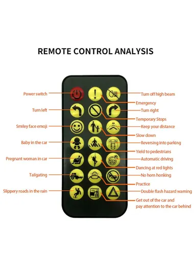 Car LED Sign App Programmable Rear Windshield Scrolling Message LED Matrix Panel DIY Text Pattern Expression Screen P64L (L20.5 x W20.5 x H7)cm