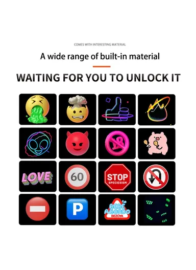 Car LED Sign App Programmable Rear Windshield Scrolling Message LED Matrix Panel DIY Text Pattern Expression Screen P64L (L20.5 x W20.5 x H7)cm