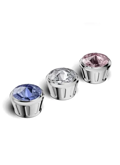 Car License Plate Screws Fastener With Bling Rhinestone Bolt Caps Anti Theft Screws Set for Locking Car Tag (L3.15 x W1.95)cm - Blue