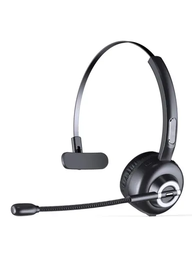 Business Wireless Bluetooth 5.0 Headset Call Center Operator Single Ear Headphone with Microphone &amp; Charging Base M97